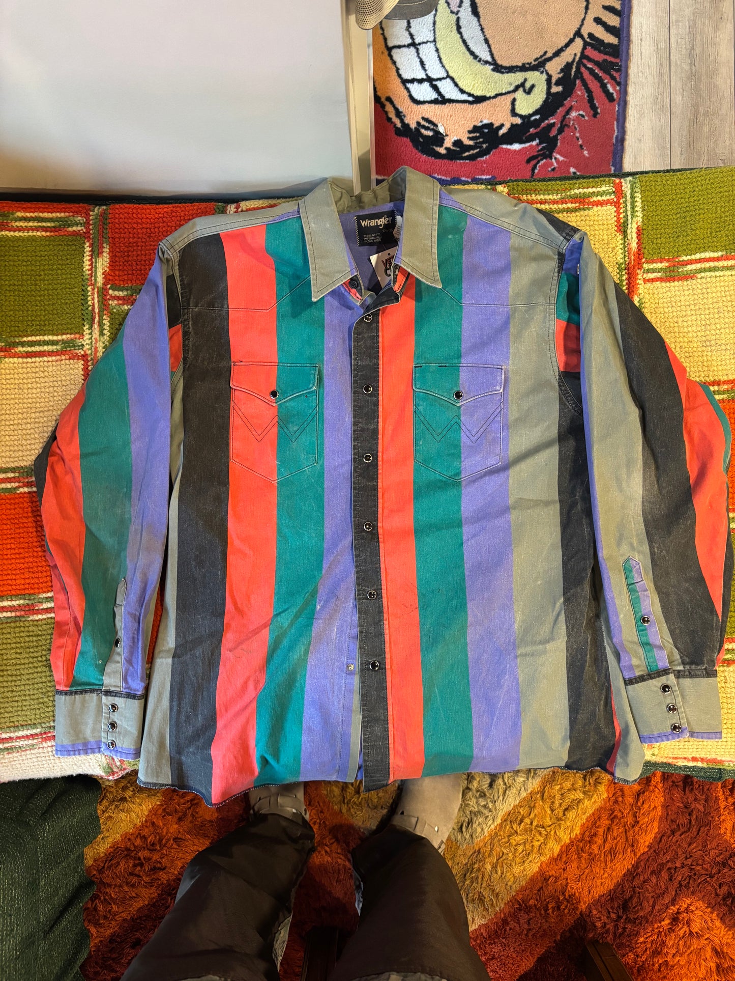 90’s Wrangler brushpopper pearl snap