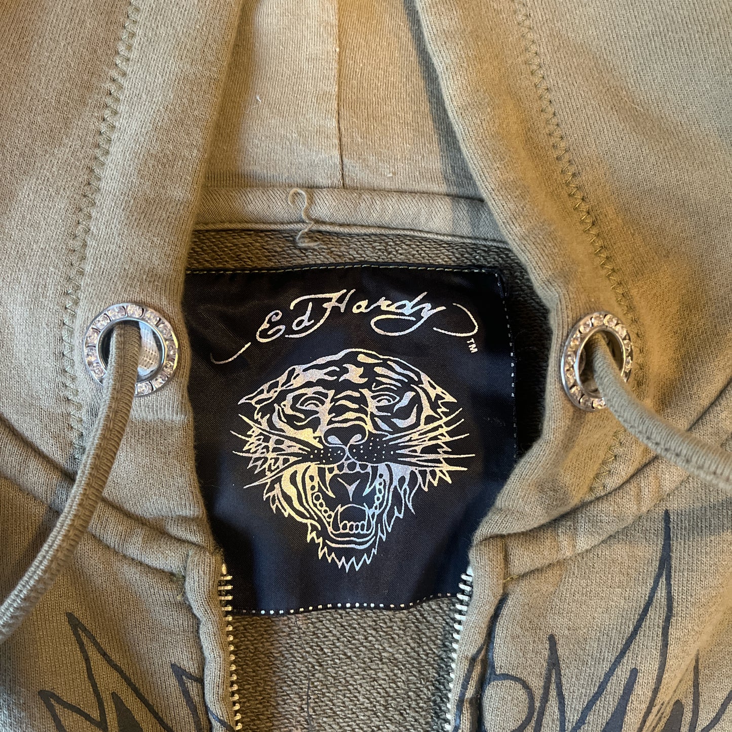 Ed Hardy zip up hoodie (large)