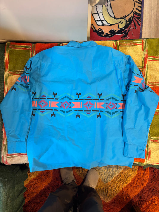 90’s Deadstock Wrangler aztec Brushpopper Buttonup