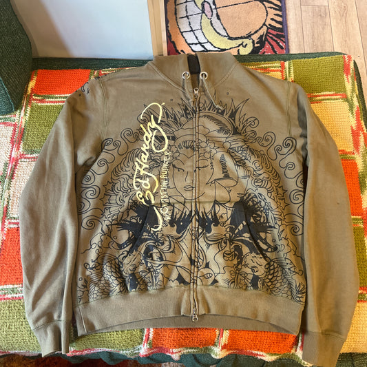 Ed Hardy zip up hoodie (large)